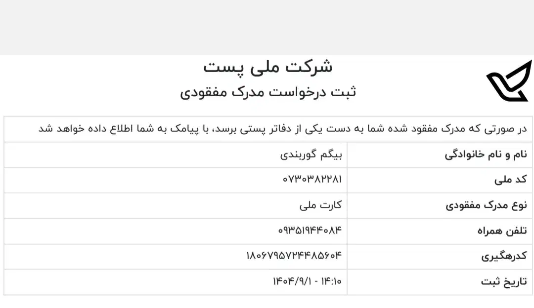 کارت ملی گم شده|اشیا|تربت جام, فاز ۱ فرهنگیان|دیوار