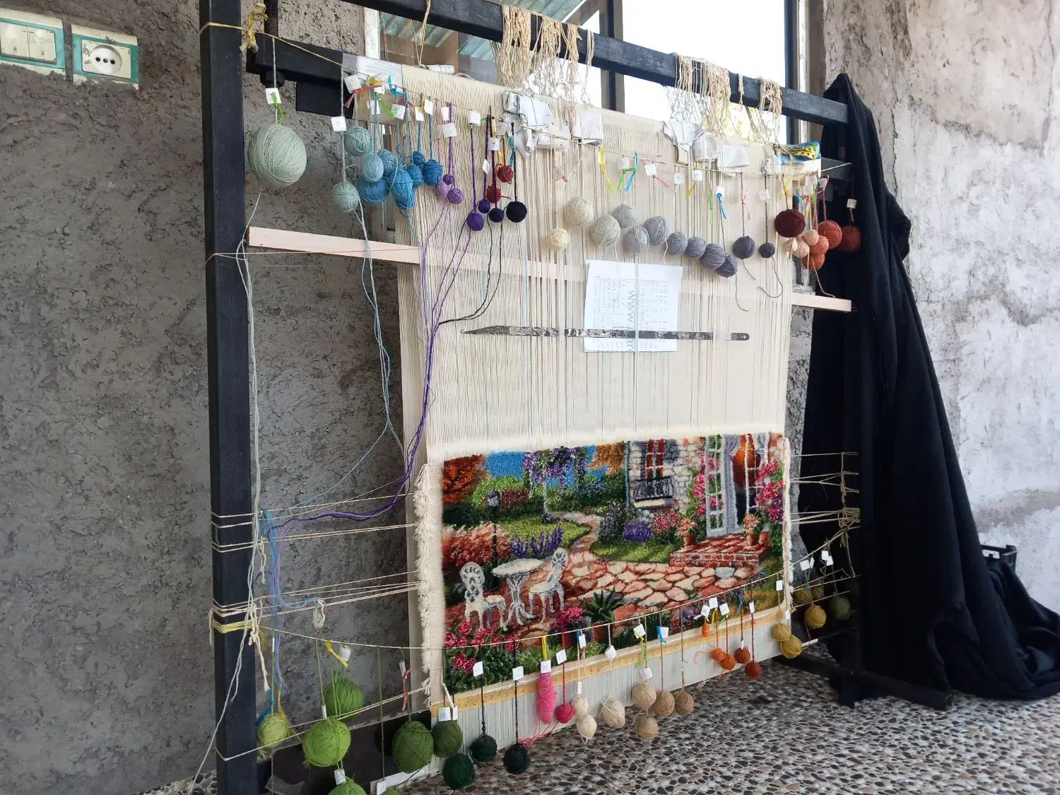 تابلو فرش نیمه کاره|تابلو فرش|لولمان, |دیوار