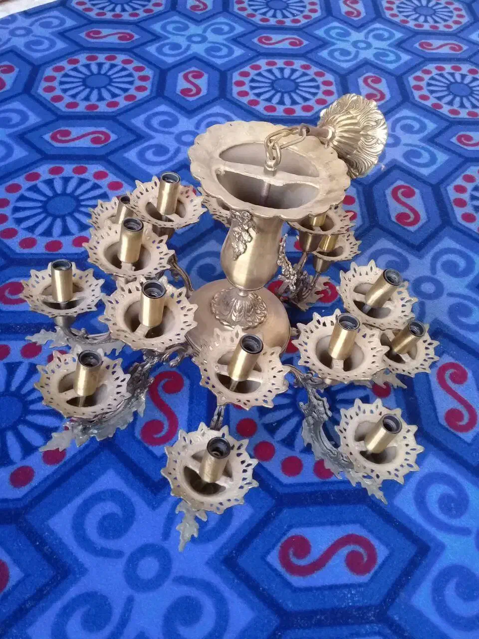 لوستر برنجی تو پر|لوستر و چراغ آویز|کرج, احدآباد|دیوار