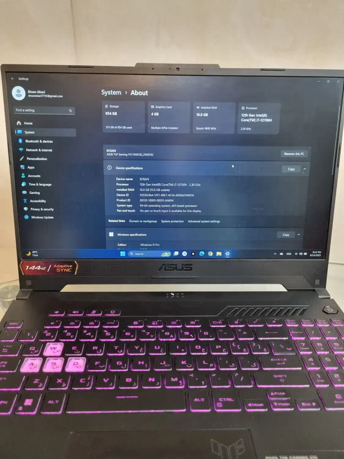 ASUS TUF F15 FX507ZC 1TB|رایانه همراه|مشهد, شهید مطهری|دیوار