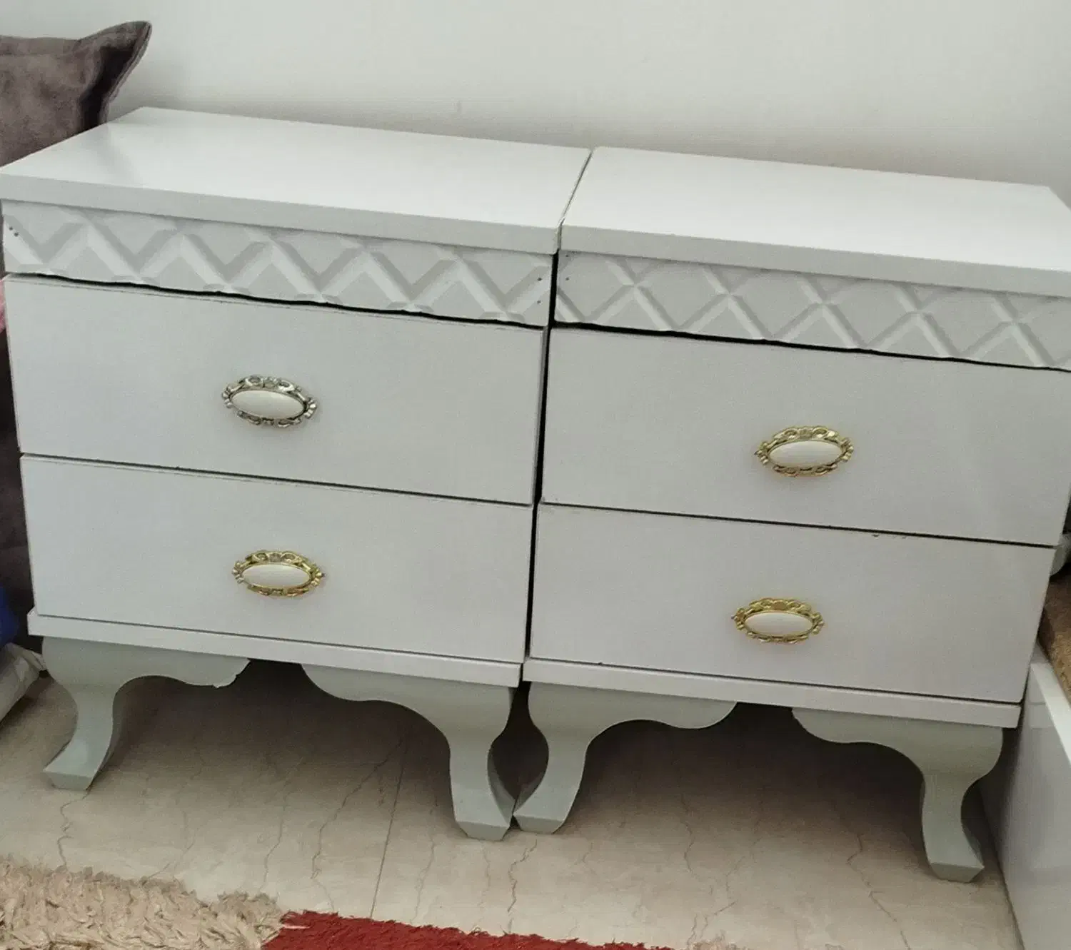 سرویس خواب دو نفره همراه با تشک و دو عدد پاتختی|تخت و سرویس خواب|محلات, |دیوار