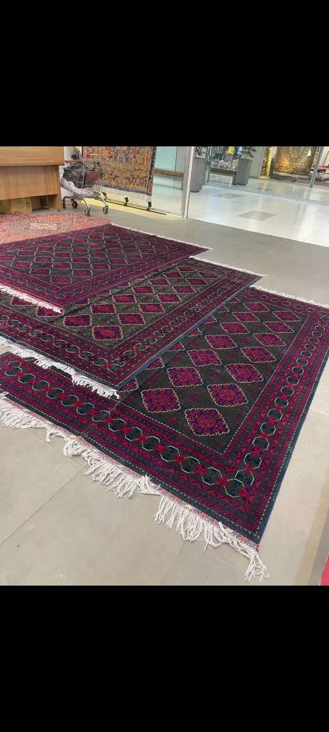 فرش دستباف (بساک)کرک افغان باف ریز ظریف|فرش|مشکیندشت, |دیوار