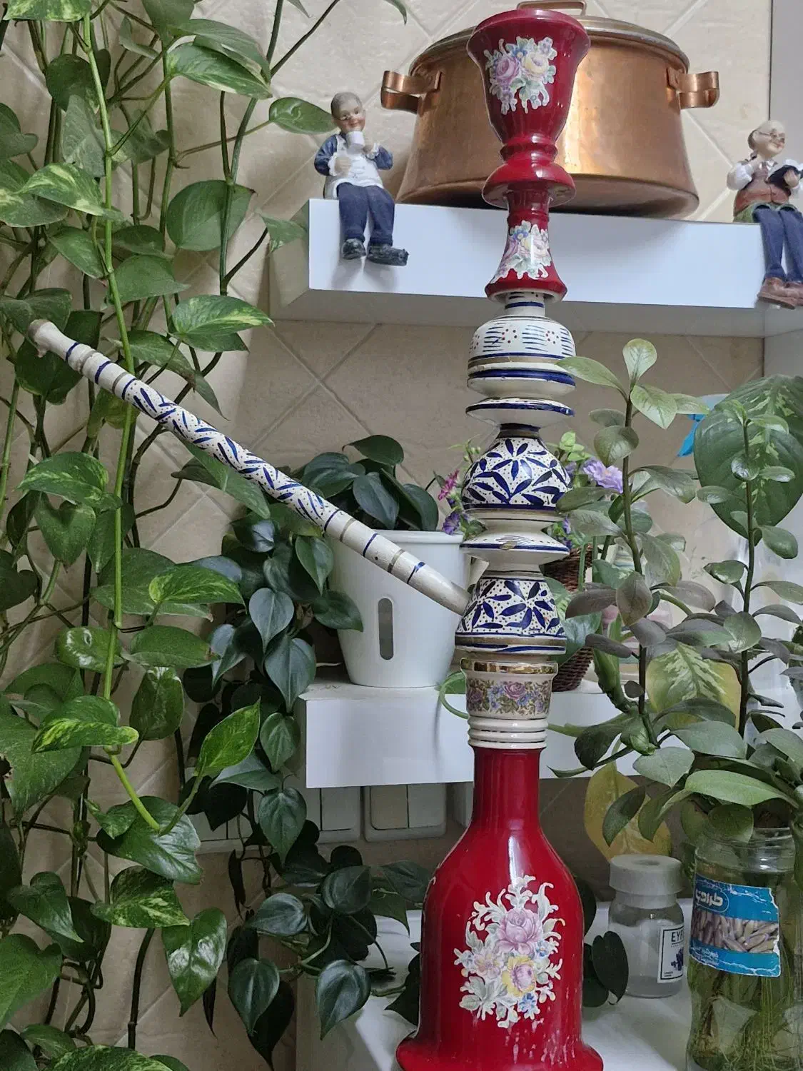 قلیون دکوری سفالی|صنایع دستی و سایر لوازم تزئینی|قم, باجک یک|دیوار