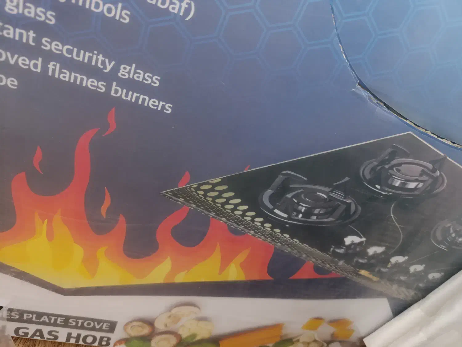 گاز شیشه ای زیبا و خوشگل مشکی جنس درجه یک باز|اجاق گاز و لوازم برقی پختوپز|ماسال, |دیوار