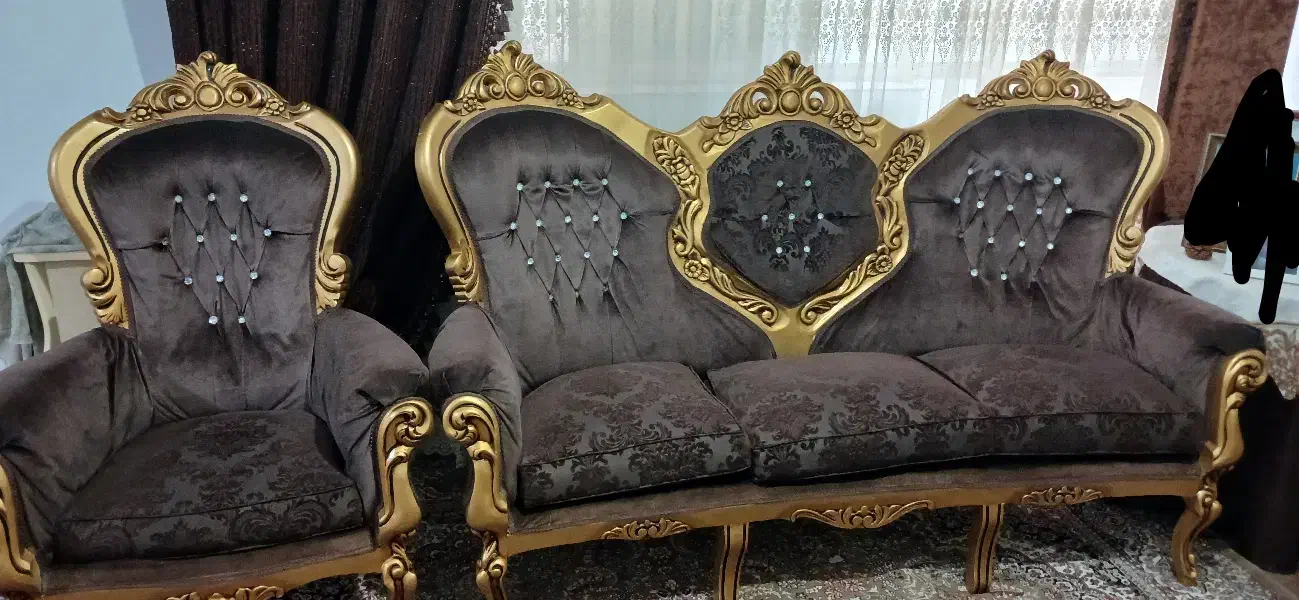 مبل سلطنتی ۹ نفره|مبلمان خانگی و میز عسلی|چناران, |دیوار