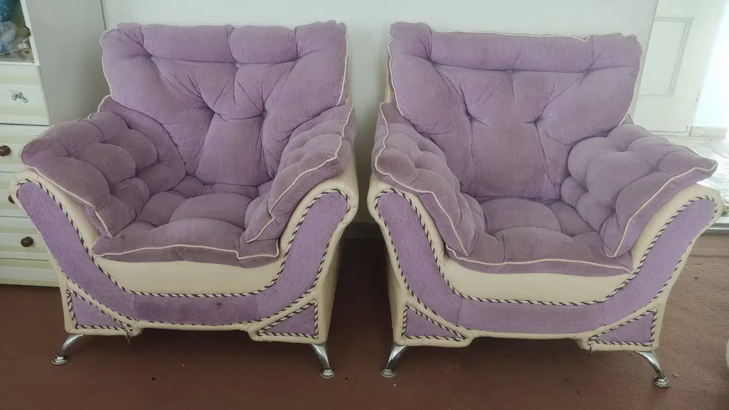 مبل هفت نفره بنفش با نشیمن راحت|مبلمان خانگی و میز عسلی|قائم‌شهر, |دیوار