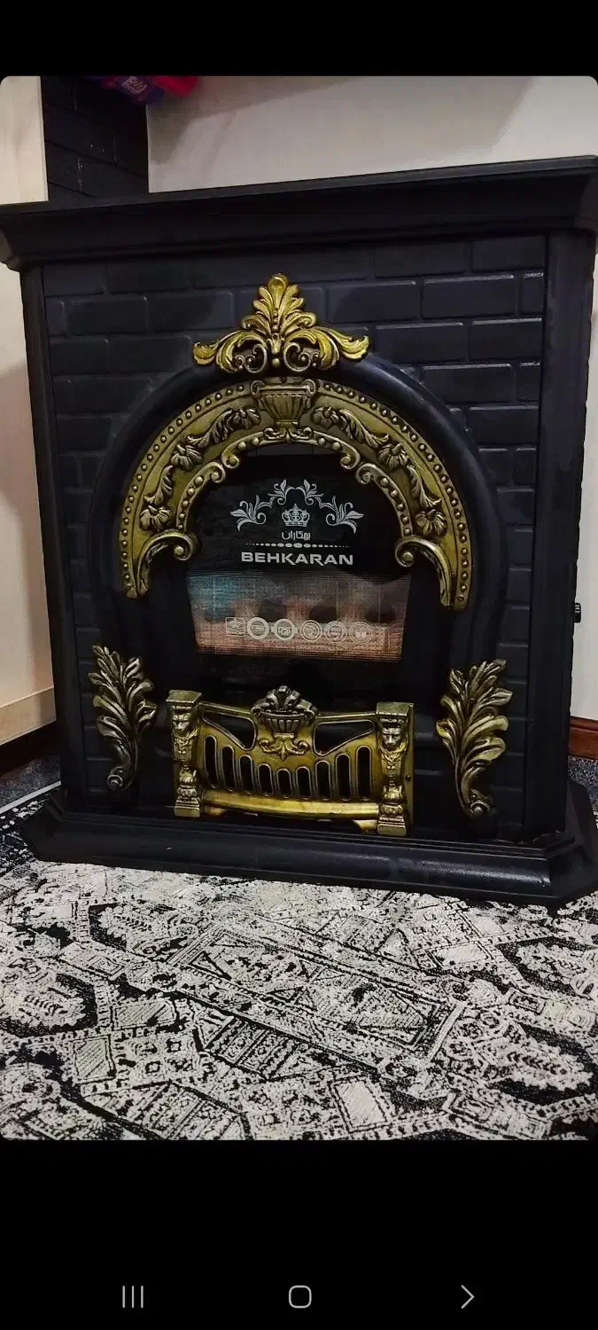 بخاری طرح شومینه|بخاری، هیتر، شومینه|بهارستان, |دیوار