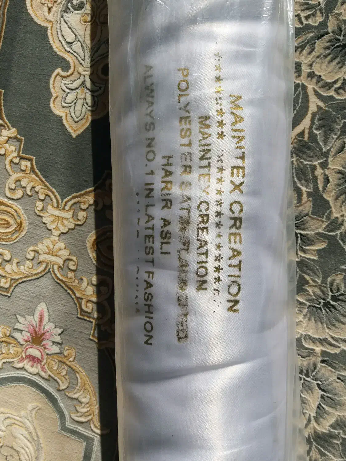 پارچه ساتن سفید رول کامل|لباس|باغ ملک, |دیوار