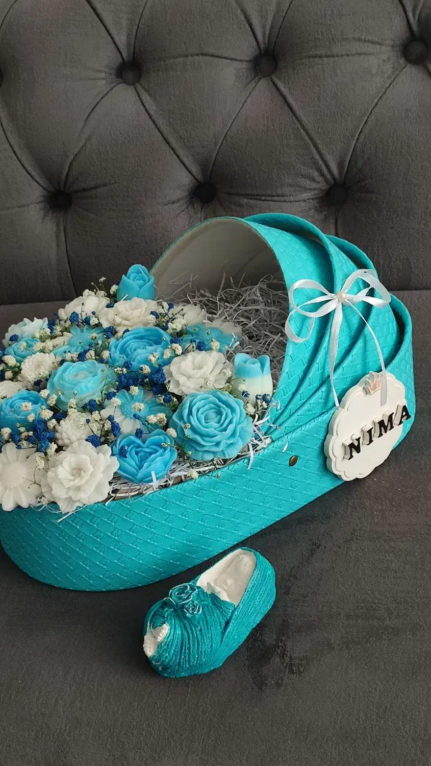 گهواره باکس گلشمع همراه با اسم بچه و مجسمه نوزاد|اسباب و اثاث بچه|کرمانشاه, |دیوار