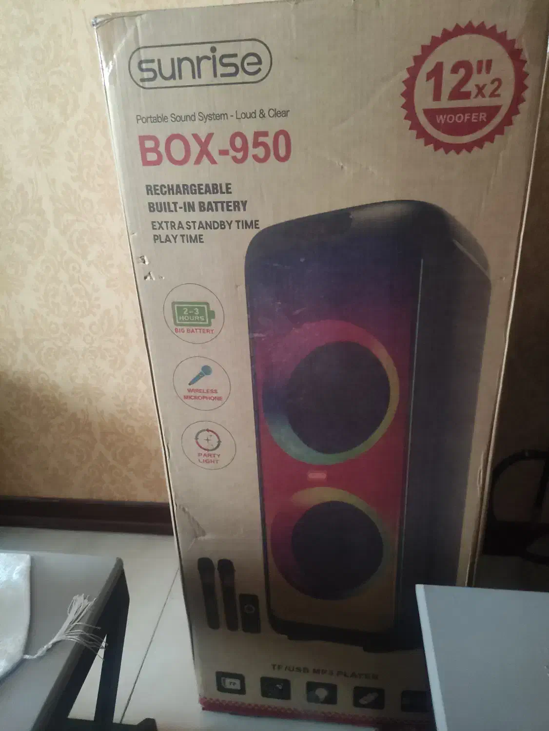 اسپیکر بزرگ قابل حمل سان رایس950boxکارتن باز نشده|سیستم صوتی خانگی|فردیس, سرحد آباد|دیوار