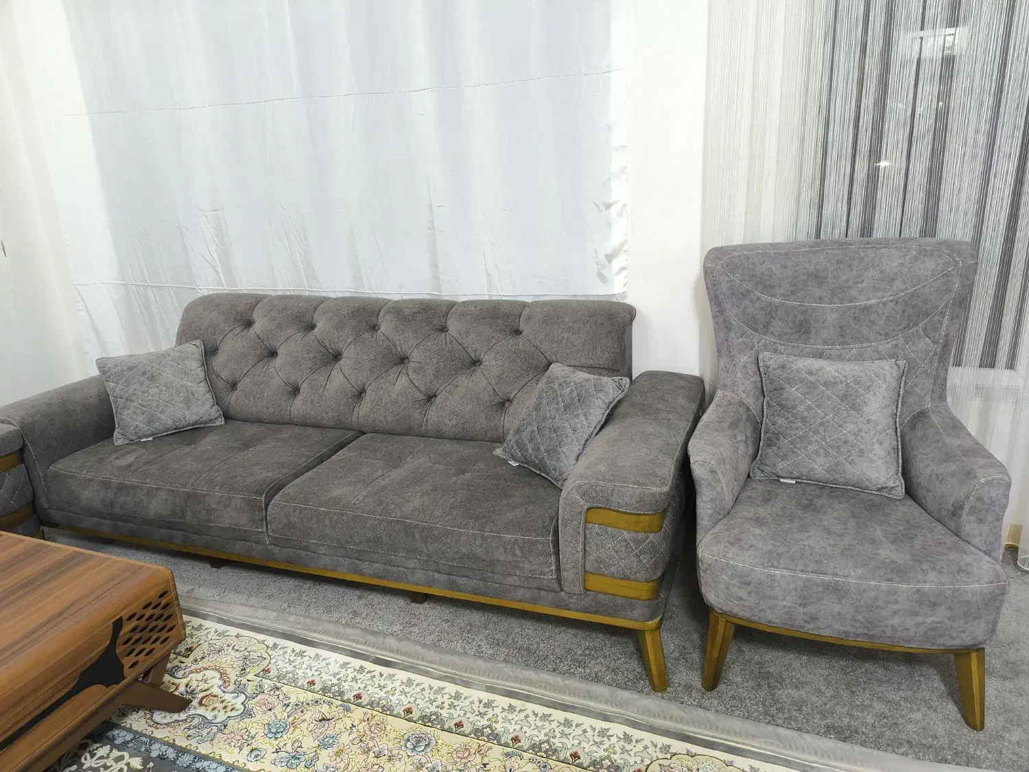 فروش مبل نیوچستر ده نفره همراه با جلو مبلی|مبلمان خانگی و میز عسلی|جوانرود, |دیوار