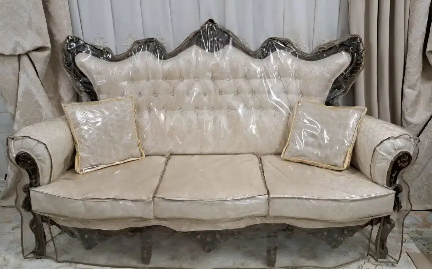 مبلمان سلطنتی تمام چوب7نفره نونوباکاورمناسب جهیزیه|مبلمان خانگی و میز عسلی|قم, زنبیل آباد|دیوار