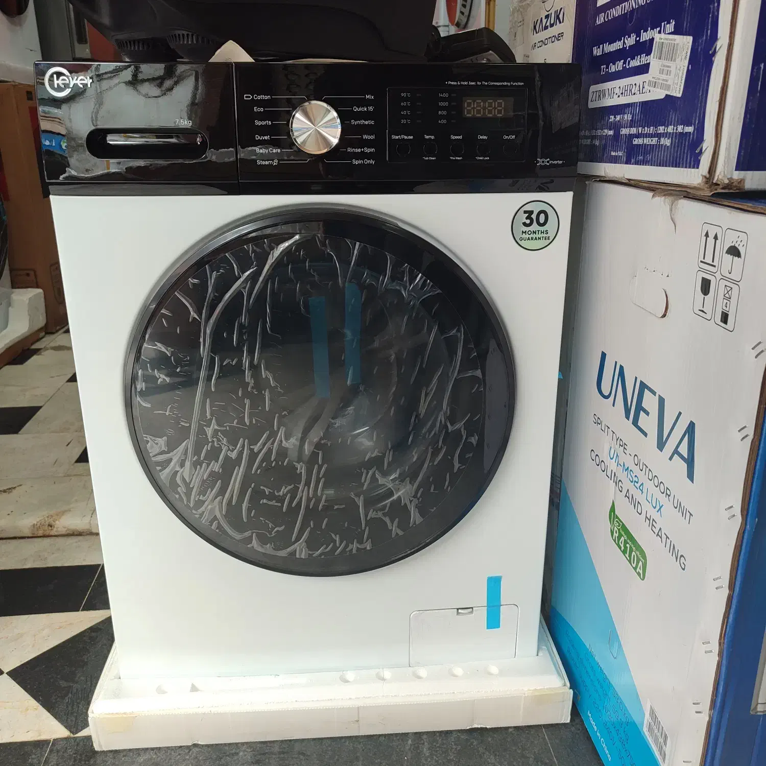 ماشین لباسشویی کلور 7.5 کیلو با بخارشور 1400 دور|ماشین لباسشویی و خشککن لباس|رشت, بازار|دیوار