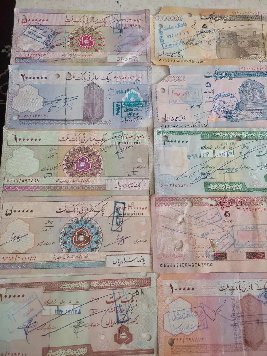 چک پول دهه 70|کلکسیون اشیاء عتیقه|خرم‌آباد, |دیوار