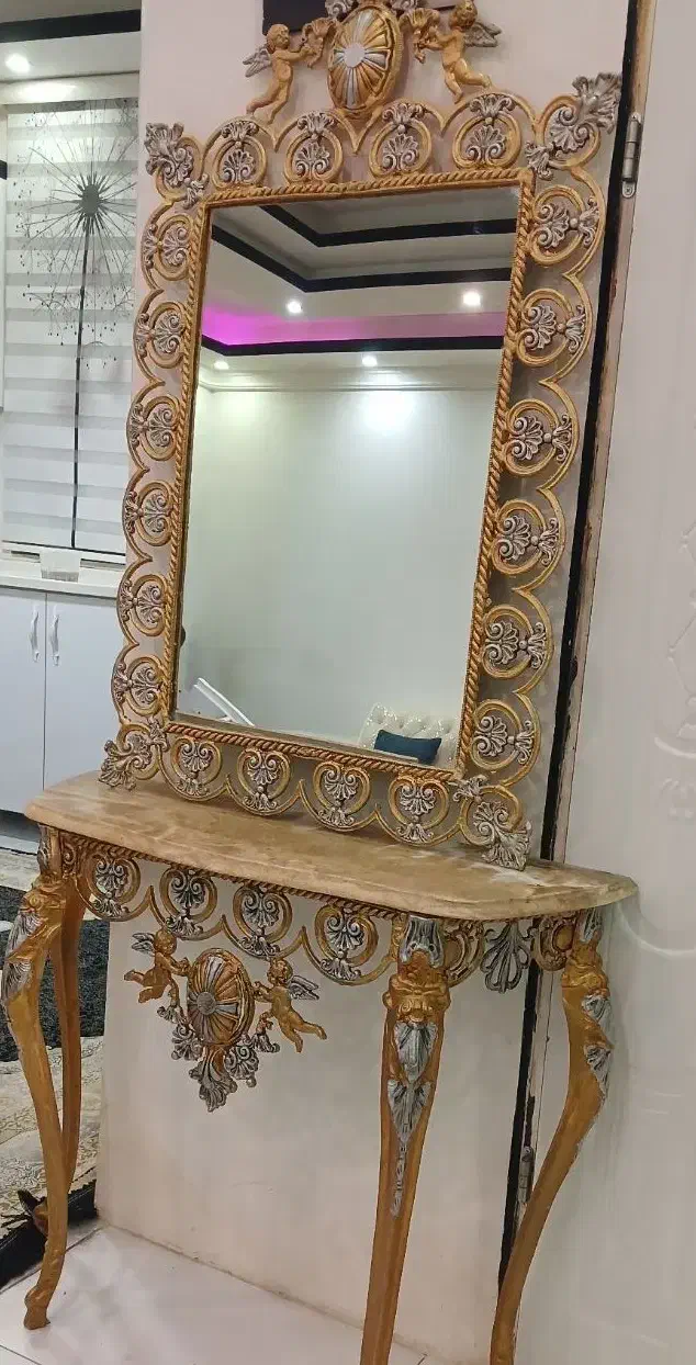 دو عدد آینه کنسول آلیاژ|بوفه، ویترین، کنسول|ارومیه, |دیوار