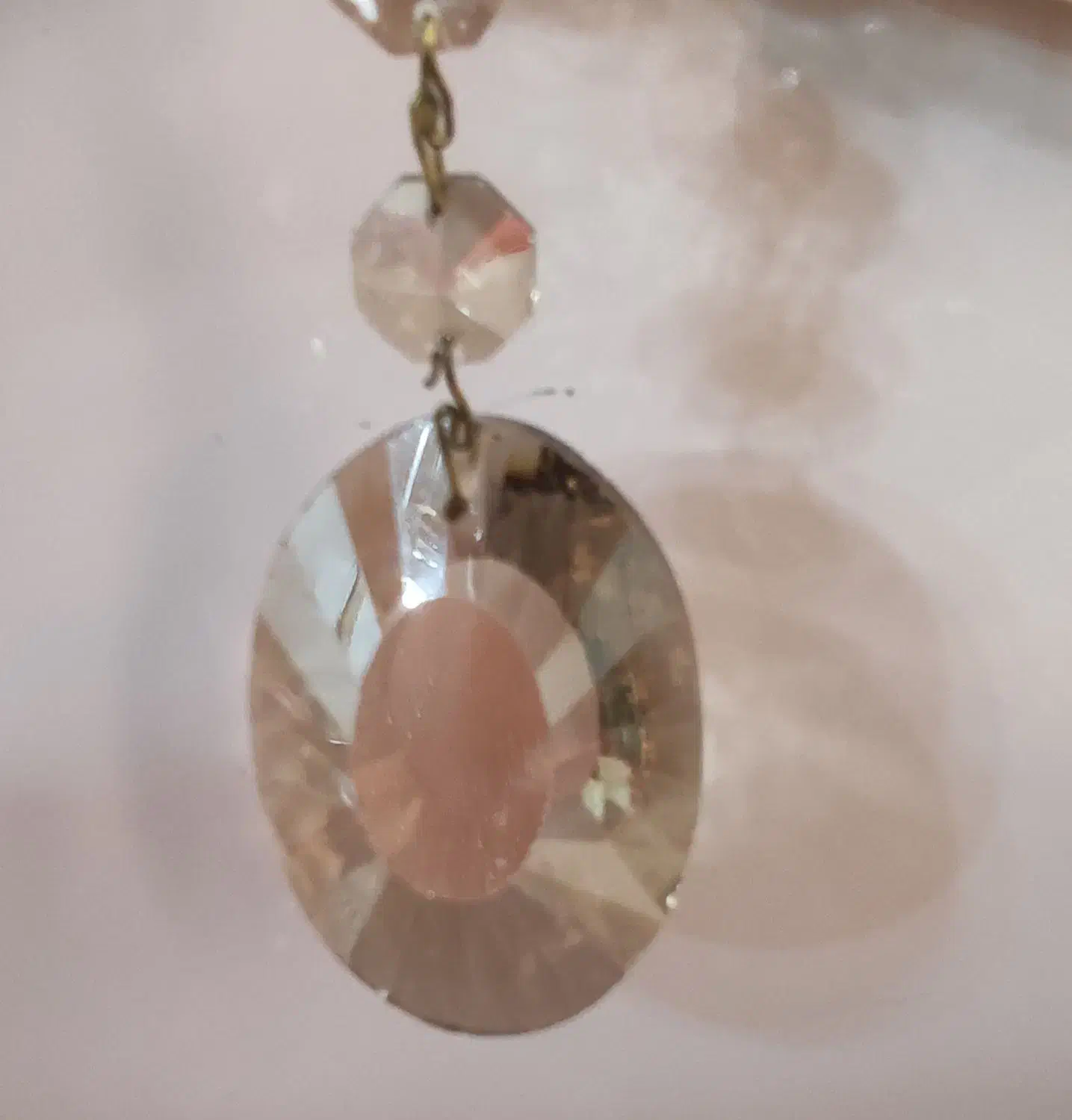 آویز کریستالی رنگ شامپاینی|لوستر و چراغ آویز|ری, صفاییه (چشمه علی)|دیوار