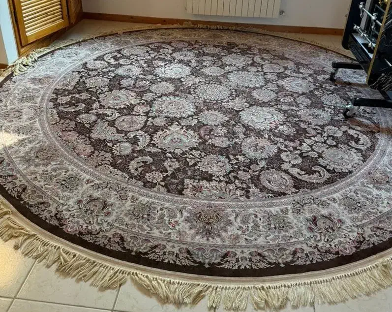 یک جفت فرش 12متری و یک 3 متری گرد ابریشم بلژیکی|فرش|رویان, |دیوار