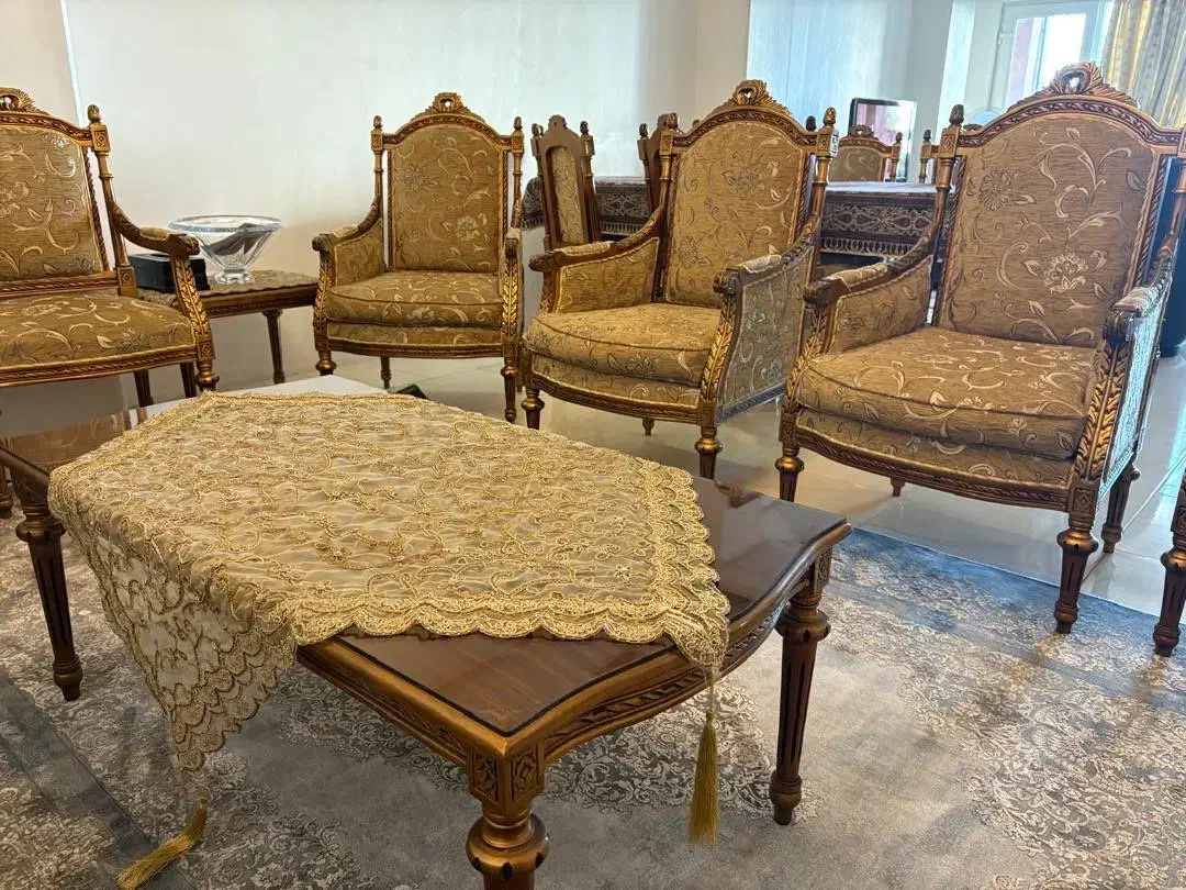 مبلمان استیل ۹ نفره و میز ناهارخوری ۸ نفره|مبلمان خانگی و میز عسلی|تنکابن, |دیوار