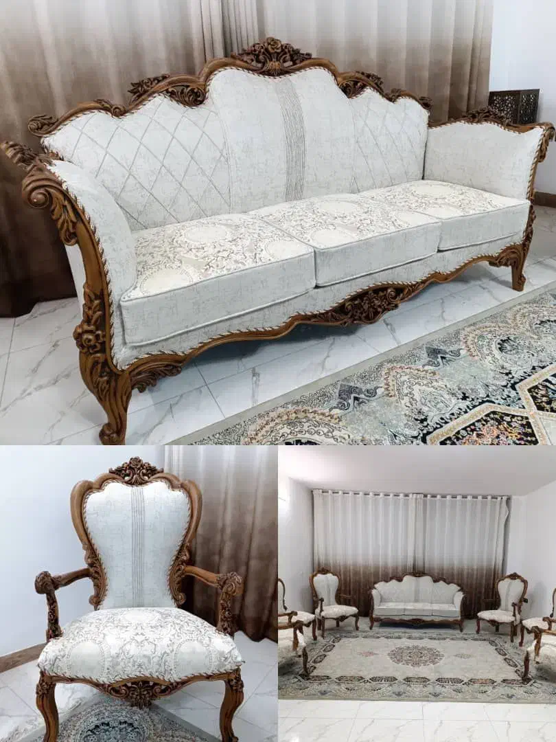 سه سرویس مبل (بعلت تغییرشغل قیمت تولیدی|مبلمان خانگی و میز عسلی|ابریشم, |دیوار