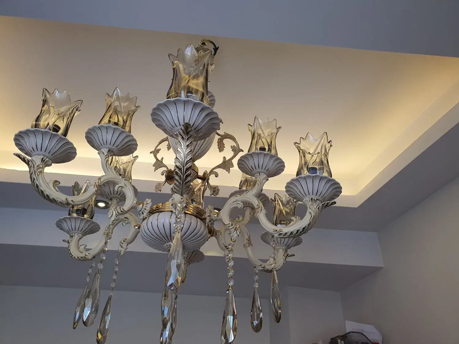 تعدادی لوستر برنز آبکاری فرانسوی با حباب دودی|لوستر و چراغ آویز|تهران, الهیه|دیوار