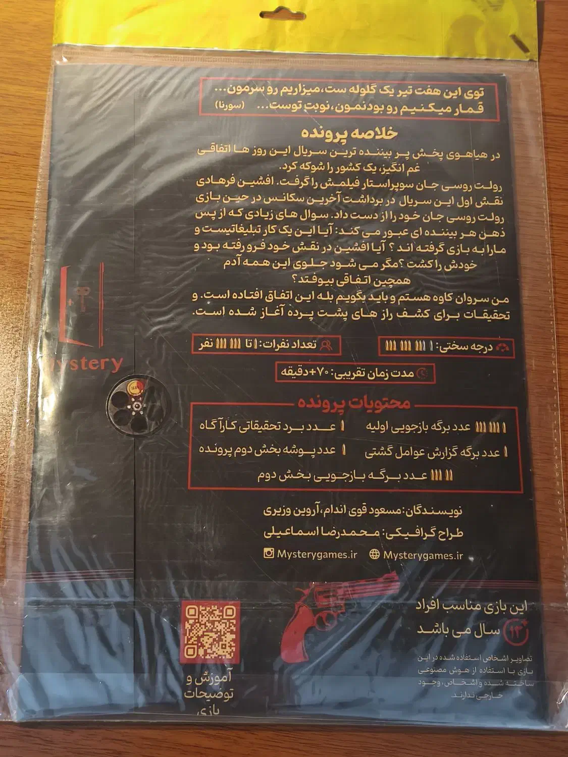 پرونده معمایی رولت روسی|اسباب‌‌بازی|شیراز, فرهنگ شهر|دیوار