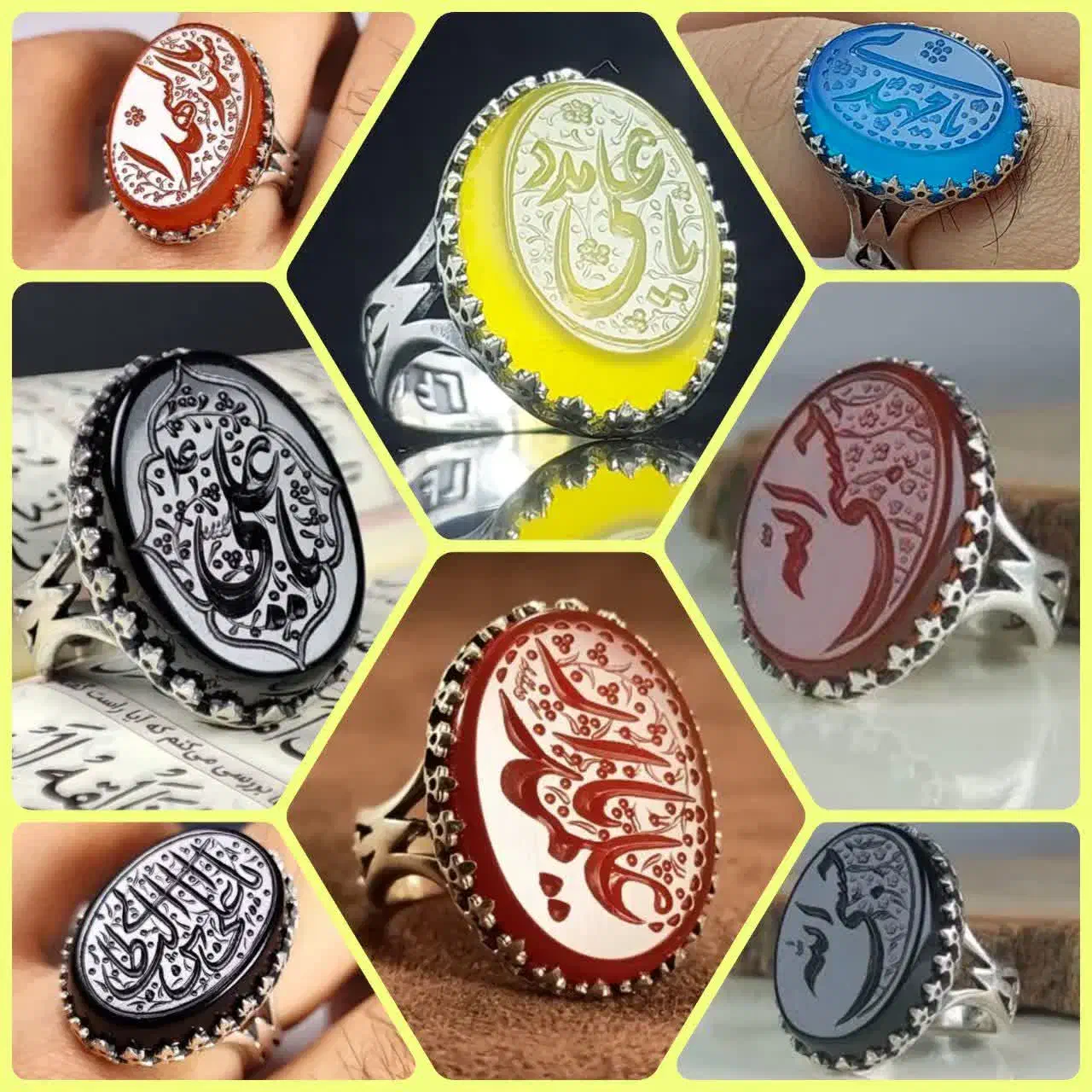 انگشتر نقره عقیق سرنیزه ای تخفیف ویژه|جواهرات|قم, پردیسان|دیوار