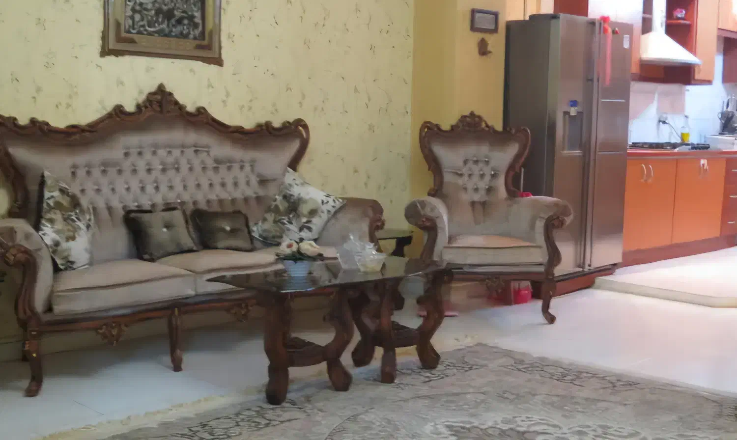 مبل ۹ نفره استیل به همراه دوصندلی اضافه و میزعسلی|مبلمان خانگی و میز عسلی|خمینیشهر, |دیوار