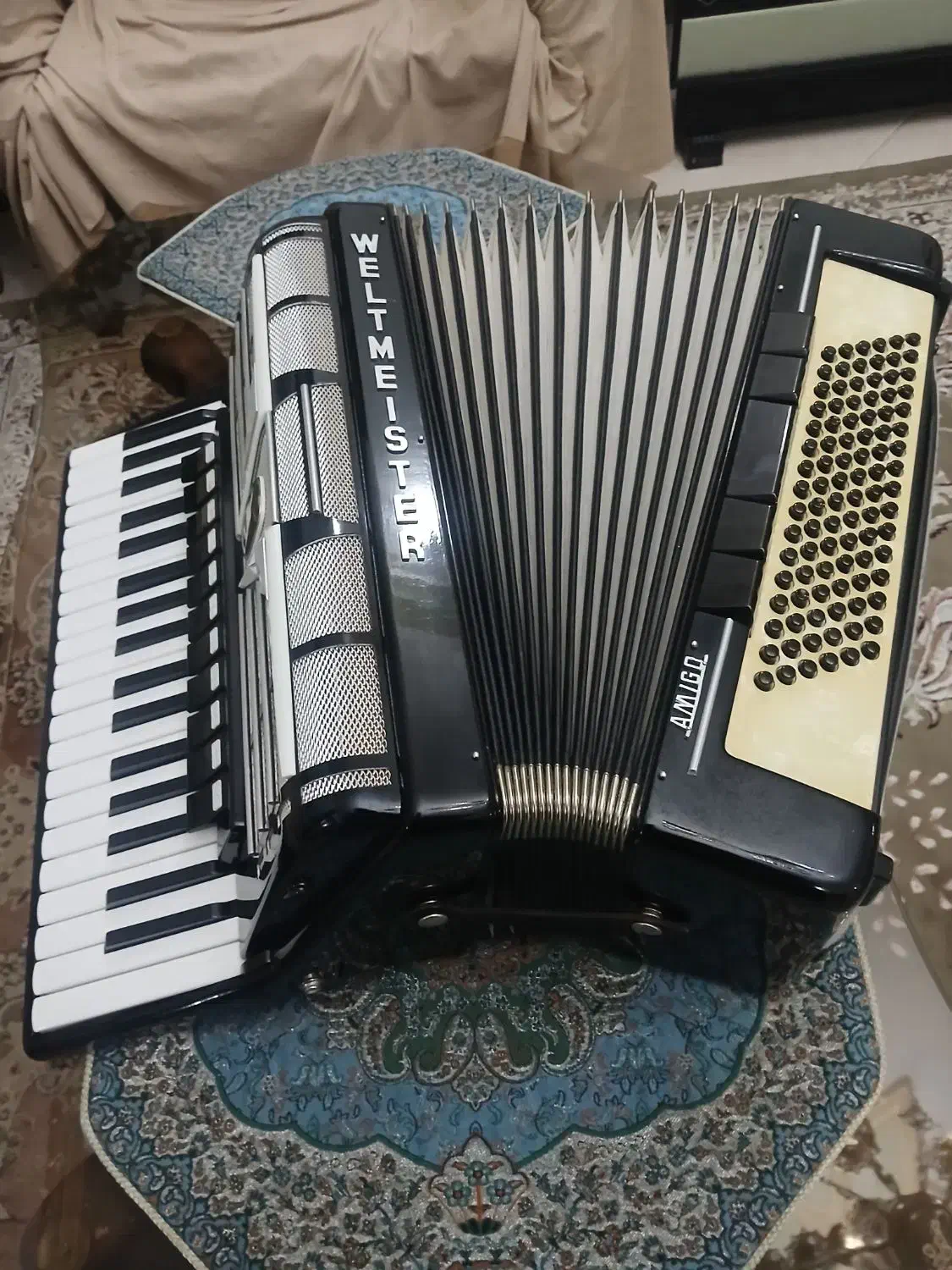 آکاردئون ۹۶ باس امیگو|پیانو، کیبورد، آکاردئون|شهریار, اسکمان|دیوار