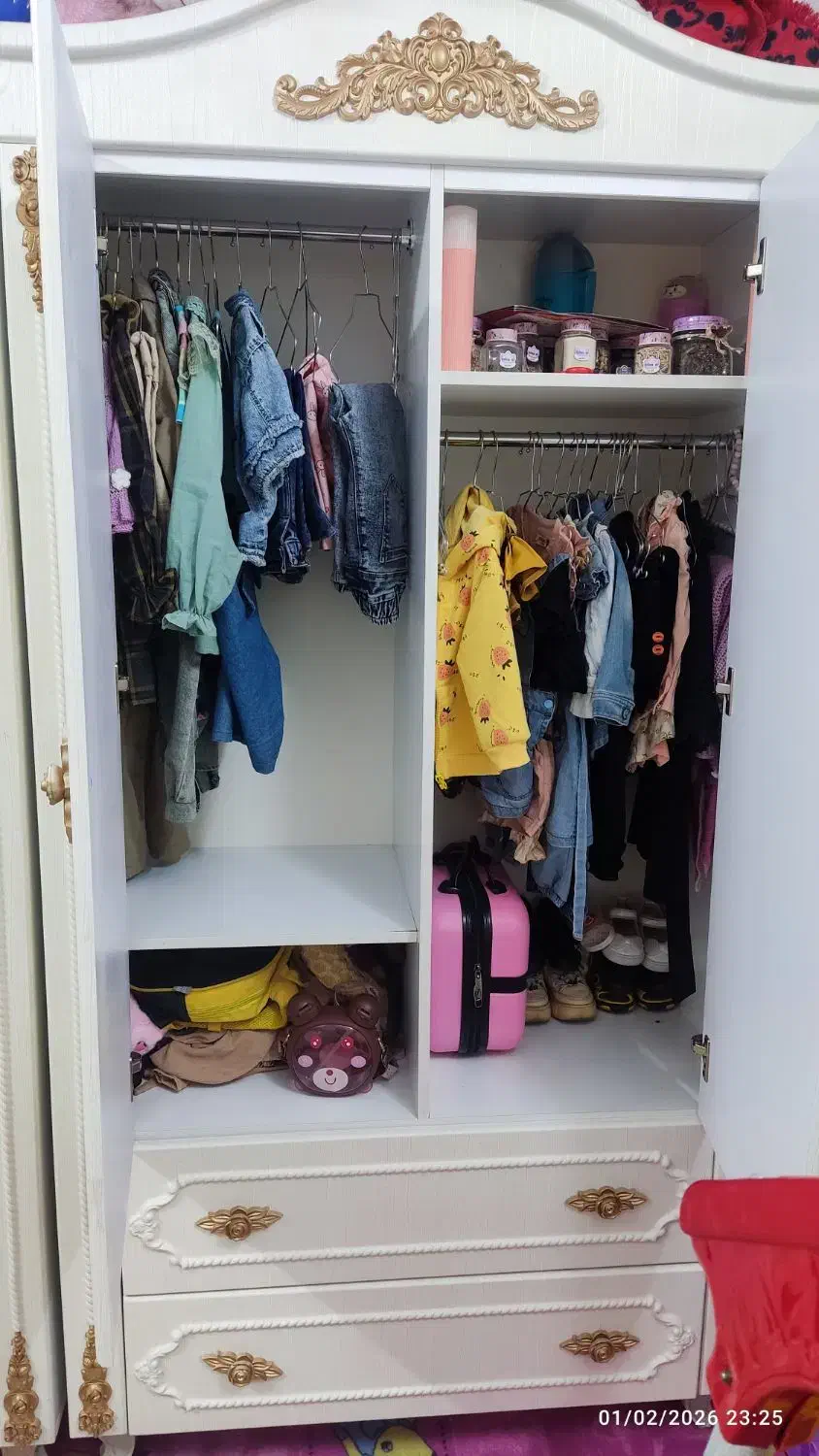 تخت و کمد دخترانه|تخت و سرویس خواب|سمنان, |دیوار