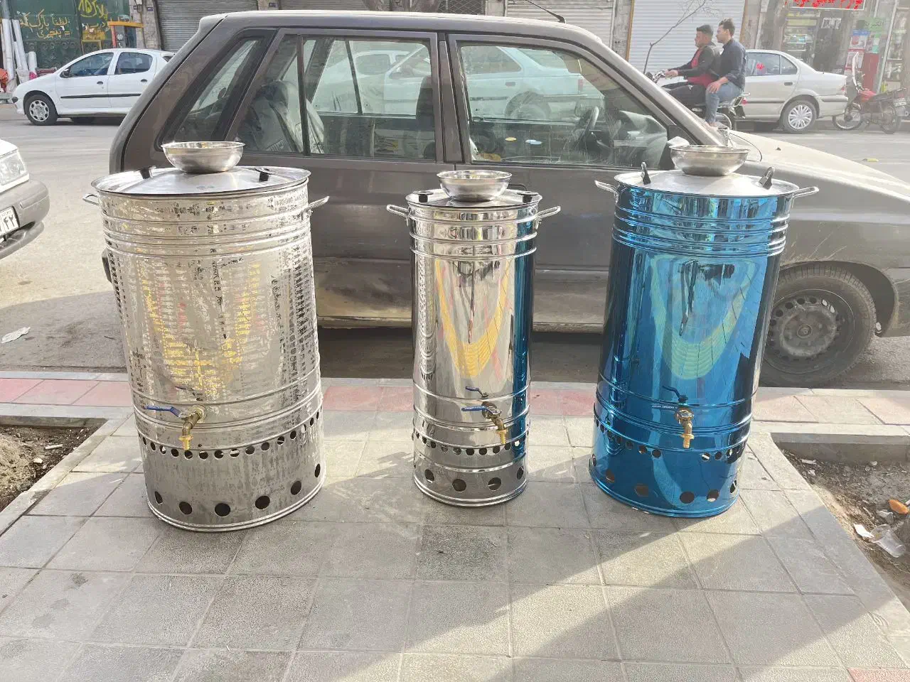 سماور رنگی صنعتی بزرگ هیئتی گازی|سماور، چای‌ساز، قهوه‌ساز|مشهد, شهید آوینی|دیوار