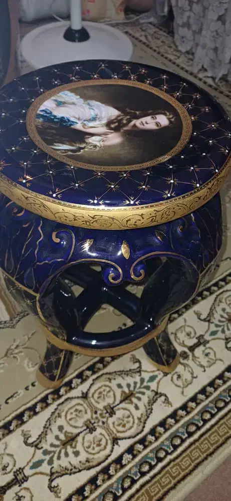 یک جفت گلمیز (پایه) سرمه آیی آب طلا کاری شده|کلکسیون اشیاء عتیقه|شیراز, فرهنگ شهر|دیوار