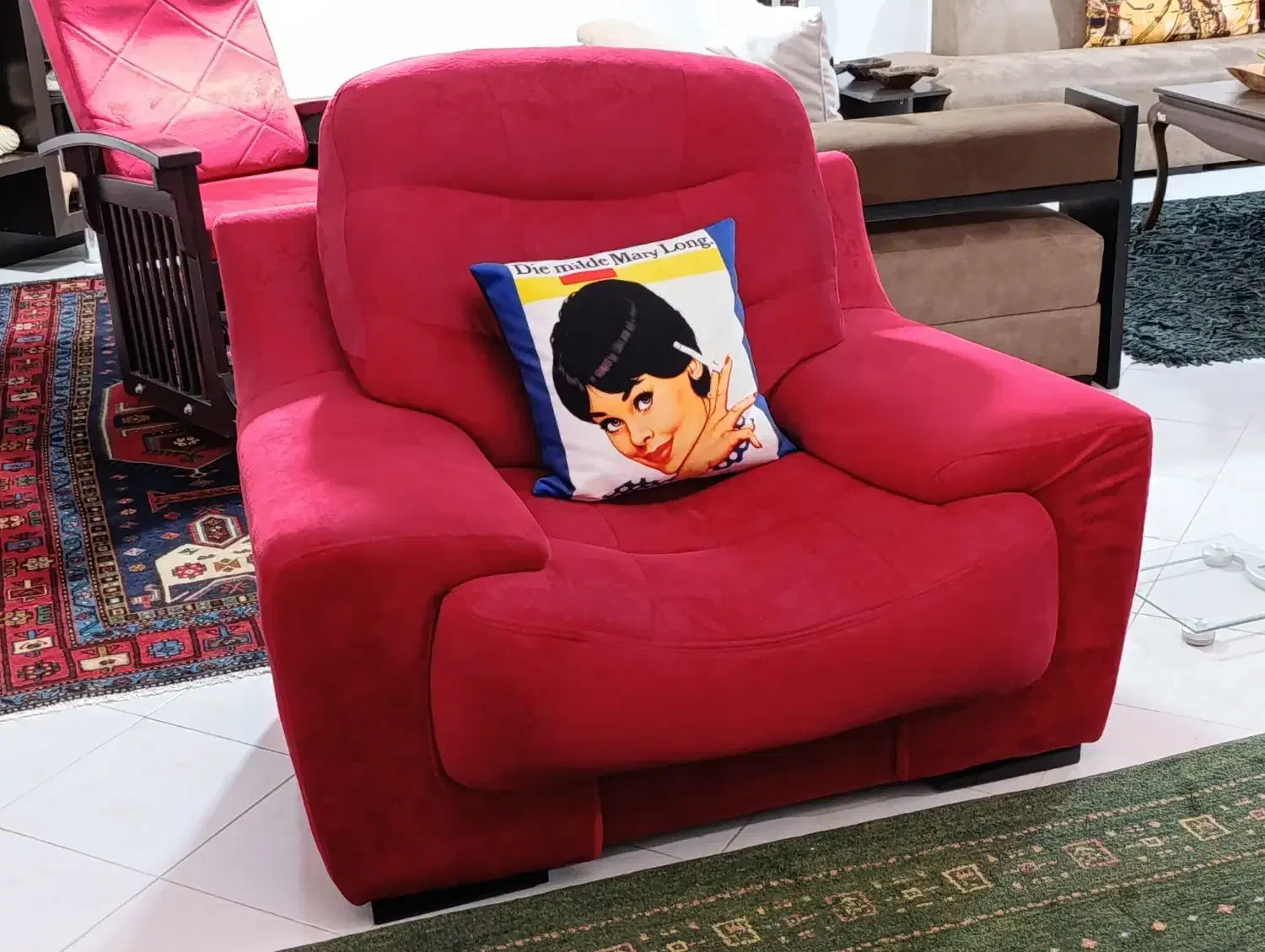 نیم ست مبل راحتی مخمل ترک + راکی چیر|مبلمان خانگی و میز عسلی|جم, |دیوار