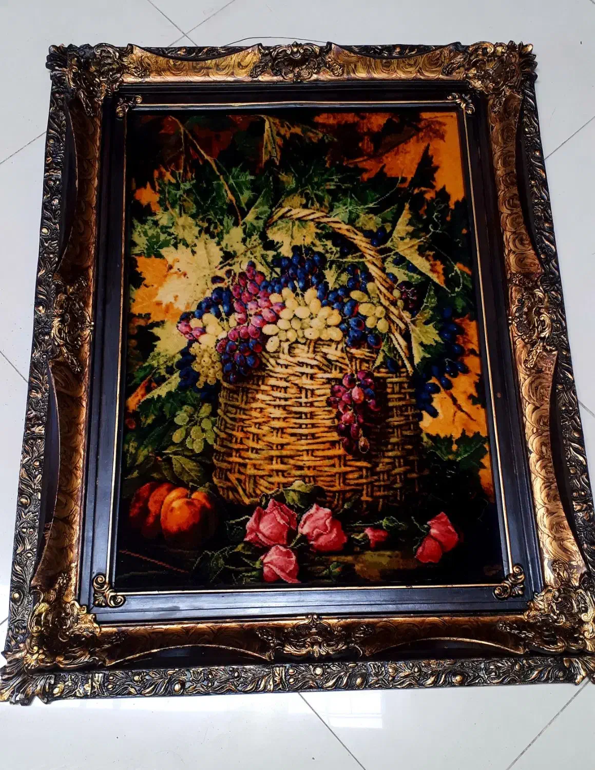 تابلو فرش دستباف تبریز سبد گل|تابلو فرش|تهران, اختیاریه|دیوار