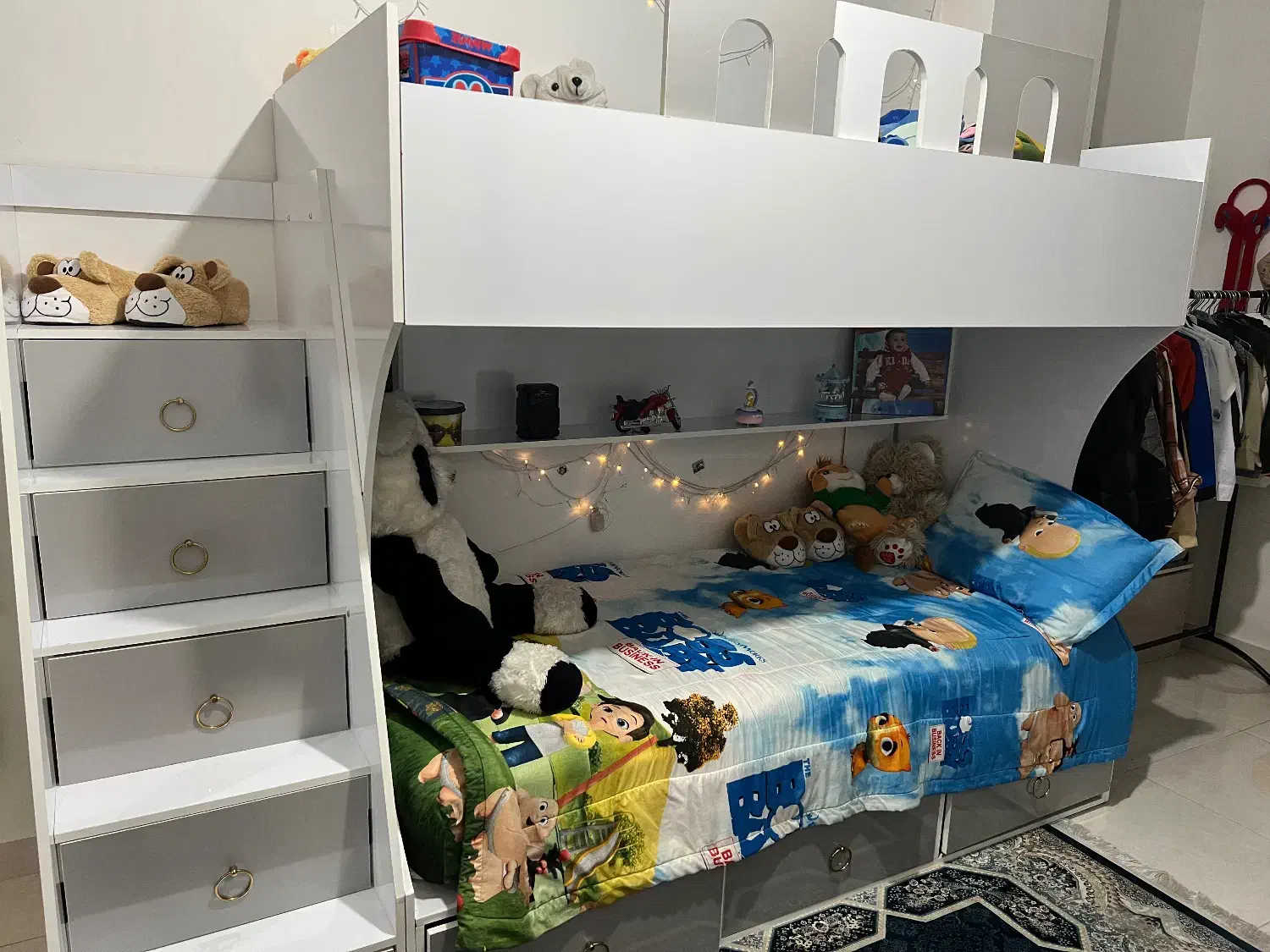 تخت دو طبقه جنس ام دی اف|تخت و سرویس خواب|ماکو, |دیوار