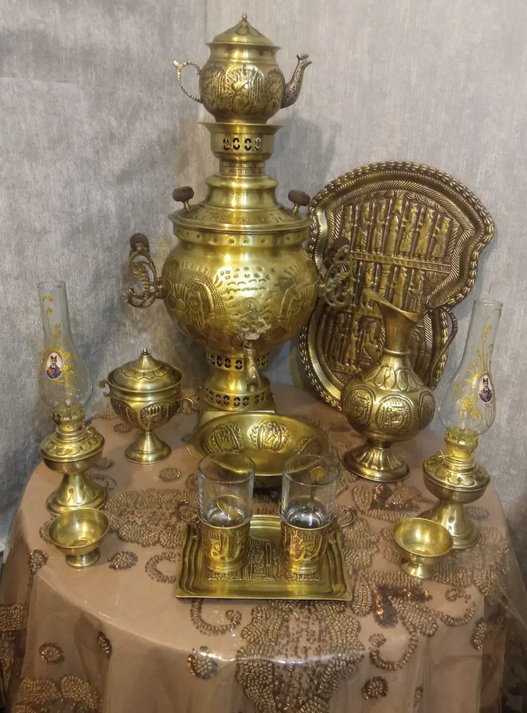 سماور زغالی یا ذغالی و قلیون یا قلیان برنجی|سماور، چایساز، قهوهساز|تهران, فرحزاد|دیوار