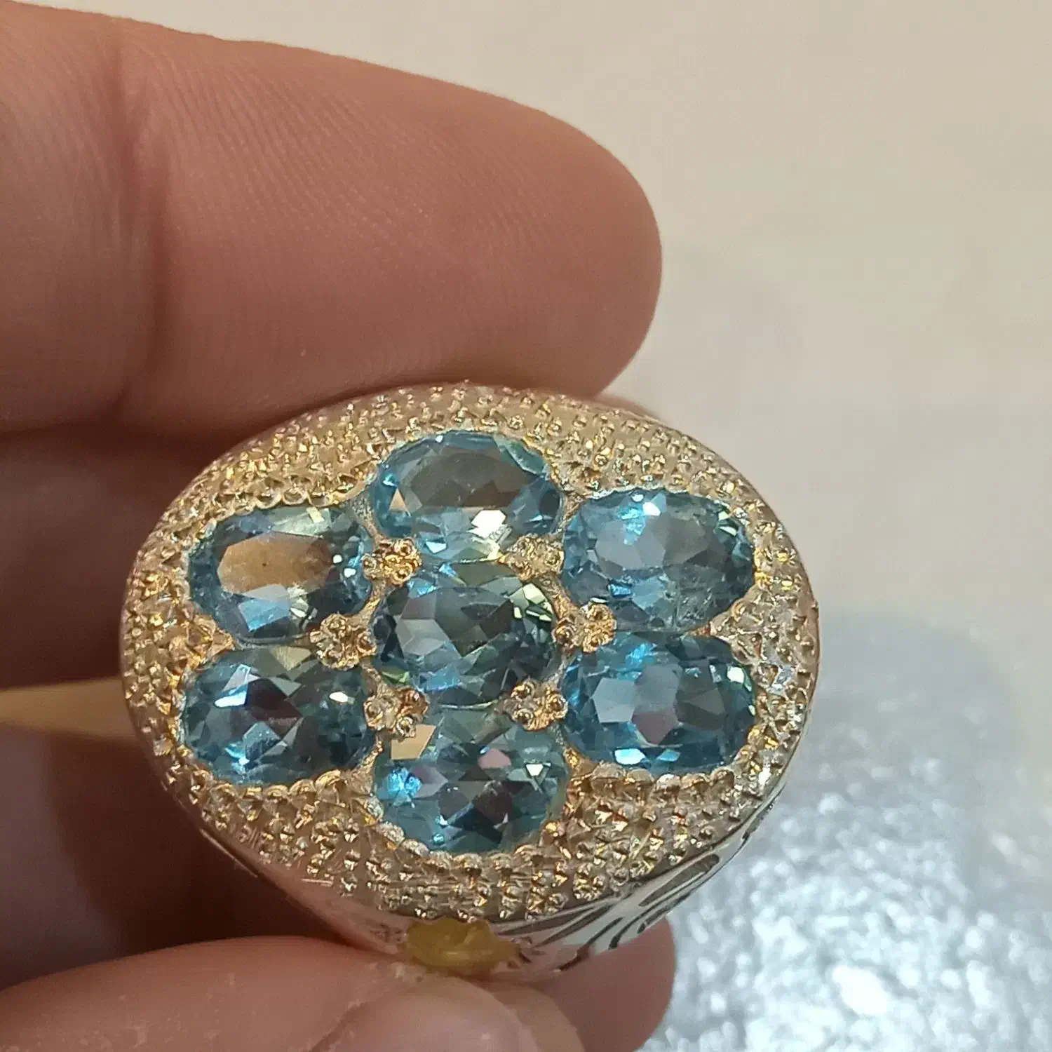 انگشتر نقره دستساز توپاز سوئیس|جواهرات|اصفهان, سیچان|دیوار