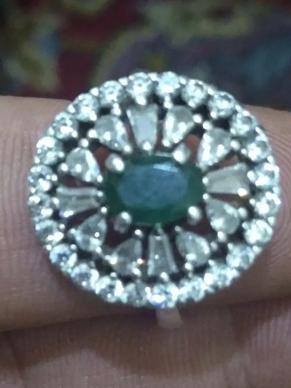 دو عدد انگشتر نقره با نگین زمرد اصل کم نظیر|جواهرات|محمدیه-قزوین, |دیوار