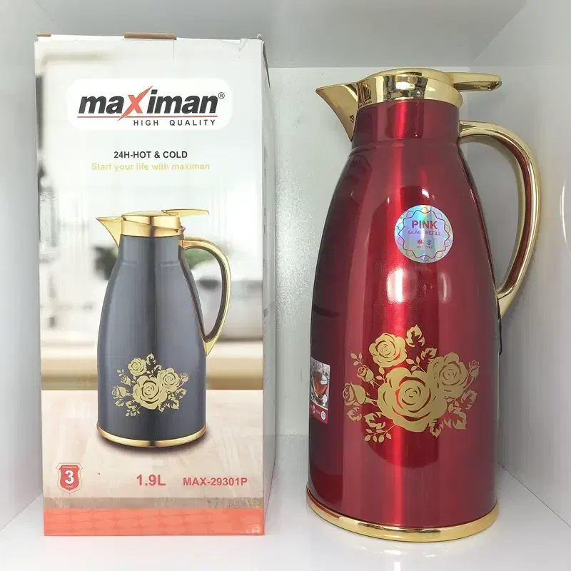 فلاکس چای شیشه صورتی مارکMAXIMEN فلاسک|قوری، کتری، قهوه‌ساز دستی|یزد, |دیوار