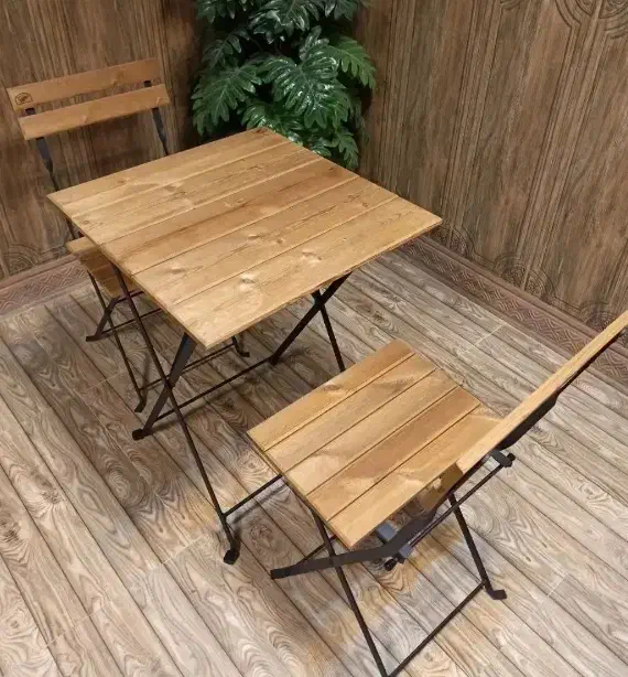 میز و نیمکت چوبی تاشو پایه فلزی|صندلی و نیمکت|نقده, |دیوار