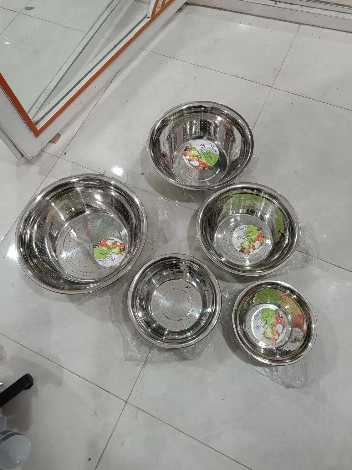 آبکش استیل و لکن استیل|ظروف سرو و پذیرایی|نوشین شهر, |دیوار