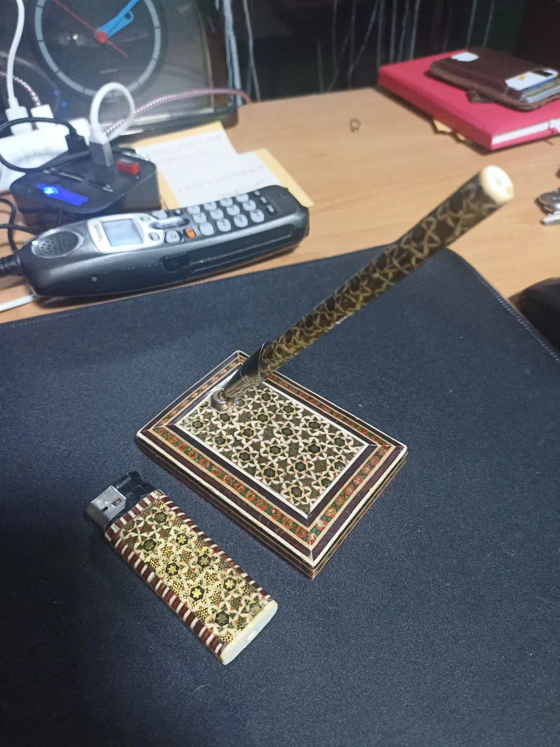ست خودکار و جای خودکار و فندک منبت کاری شده اصفهان|لوازم التحریر|تهران, شهرک آزمایش|دیوار