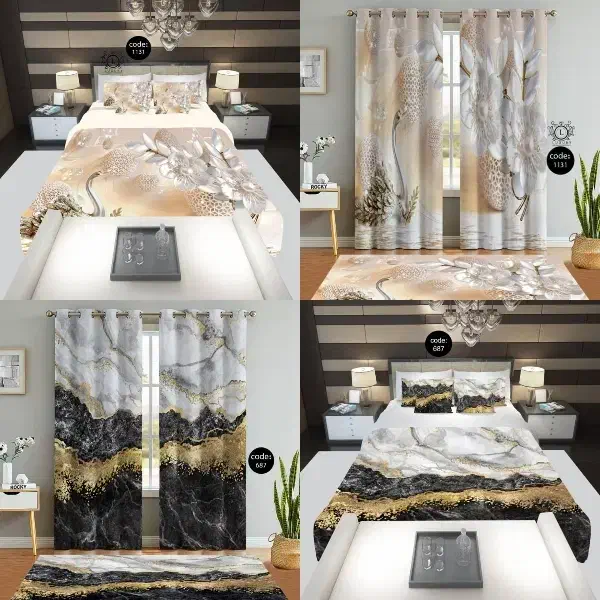 ست پرده، رو‌تختی و فرشینه|سرویس روتختی|اهواز, بهارستان|دیوار