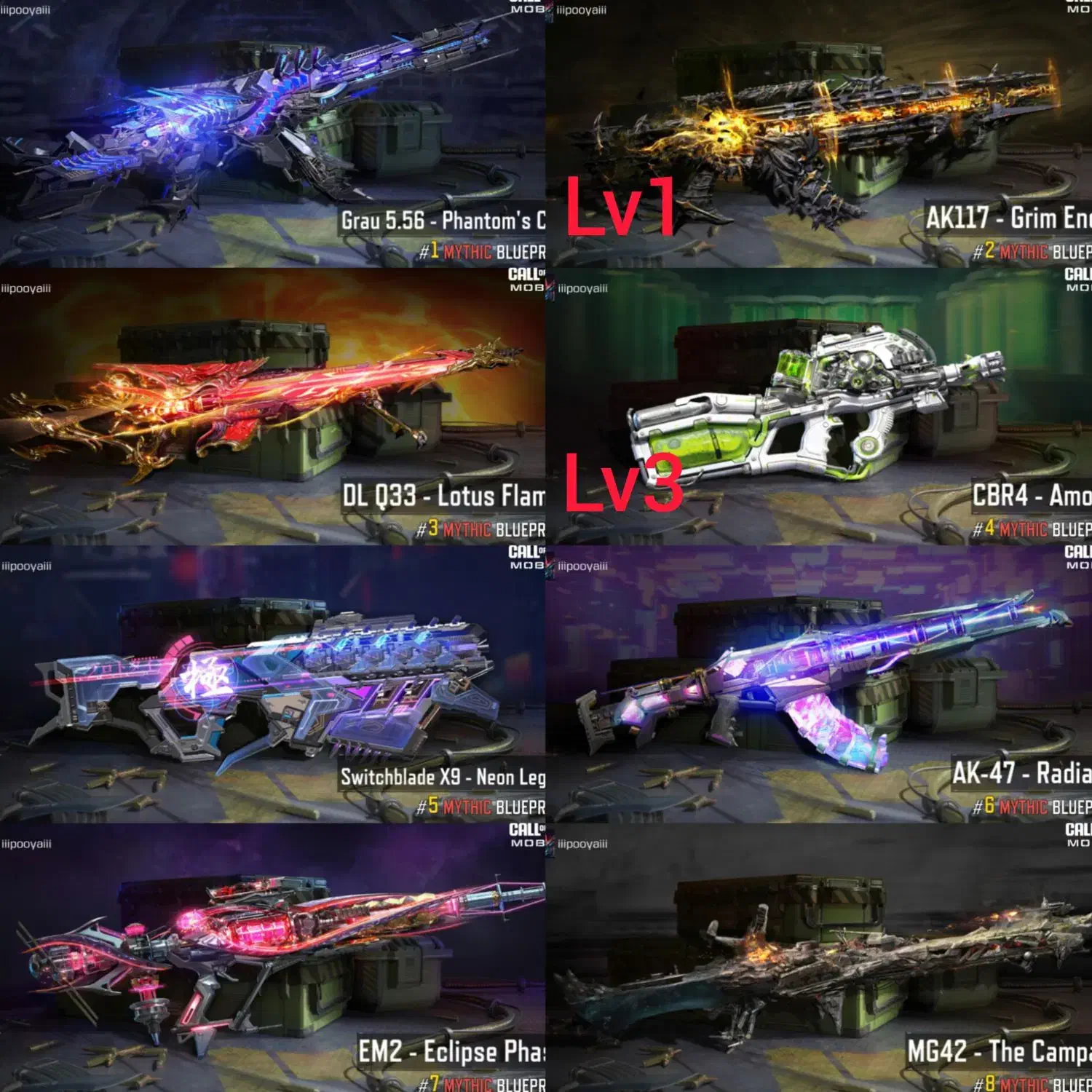 اکانت کالاف دیوتی موبایل 14 متیک گان، 17 لجند گان|کنسول، بازی ویدئویی و آنلاین|ابریشم, |دیوار