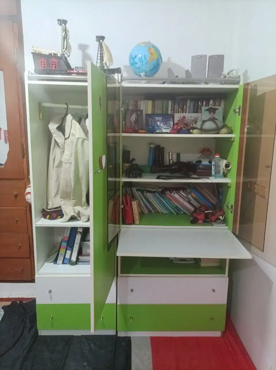 کمد کتابخانه و میز تحریر|کتابخانه، شلف، قفسههای دیواری|بهشهر, |دیوار