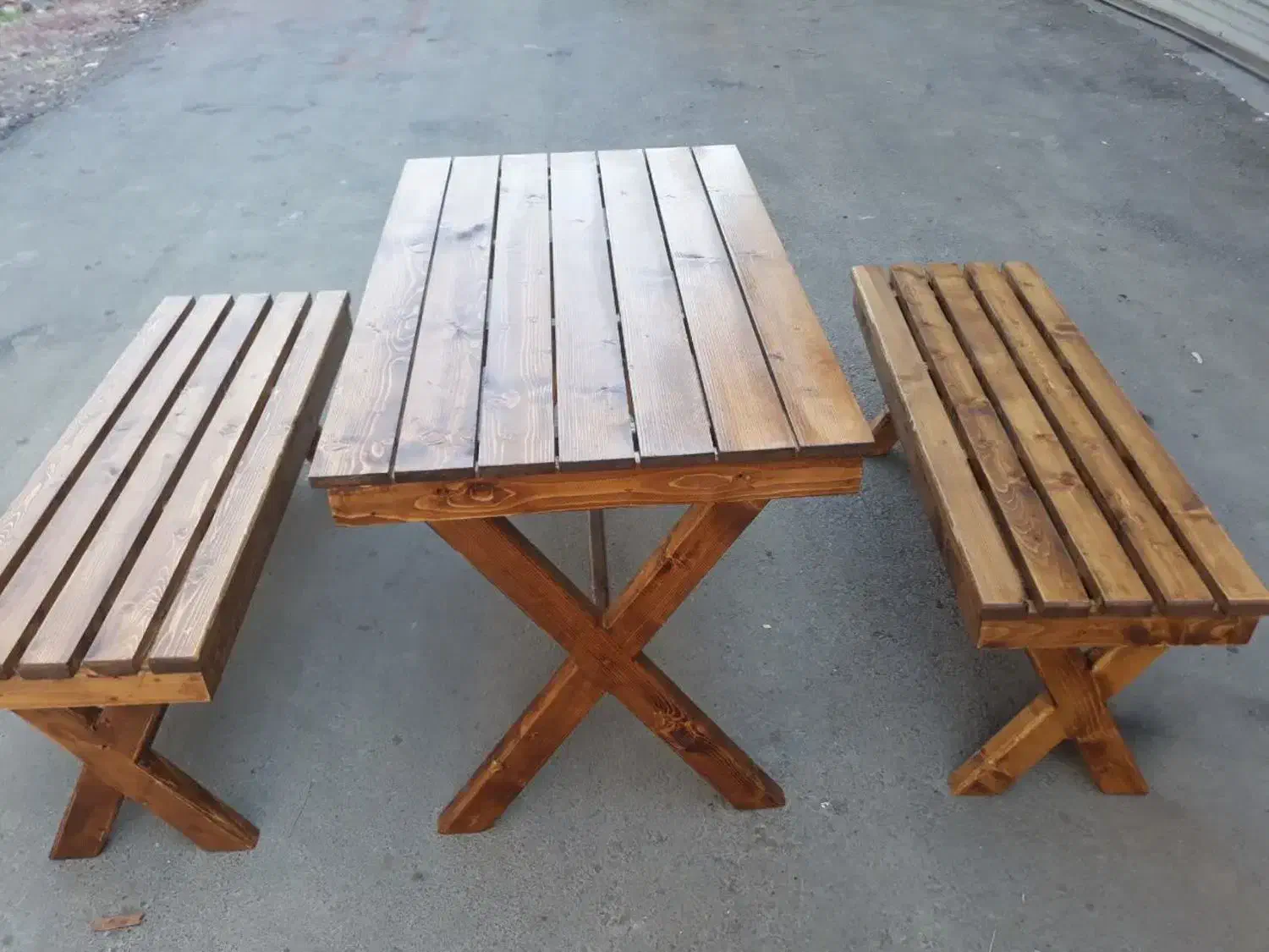 میز و نیمک چوب روسی|صندلی و نیمکت|عباسآباد, |دیوار