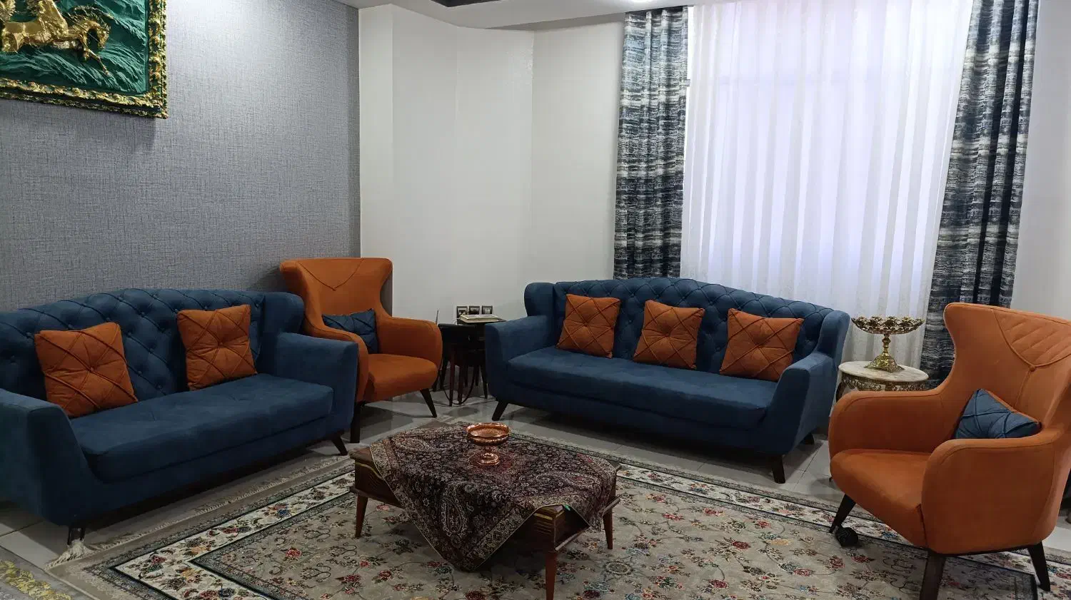 مبلمان ۹نفره|مبلمان خانگی و میز عسلی|شاهین‌شهر, شهرک گلدیس|دیوار
