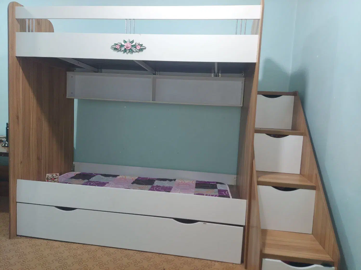 تخت دو طبقه و سه نفره|تخت و سرویس خواب|رامهرمز, |دیوار