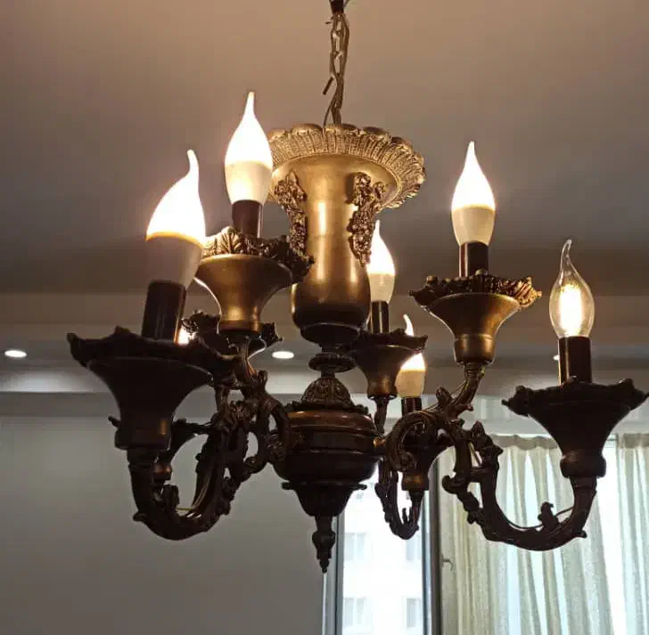 لوستر کلاسیک برنزی ، ۸ شاخه|لوستر و چراغ آویز|بندرعباس, |دیوار