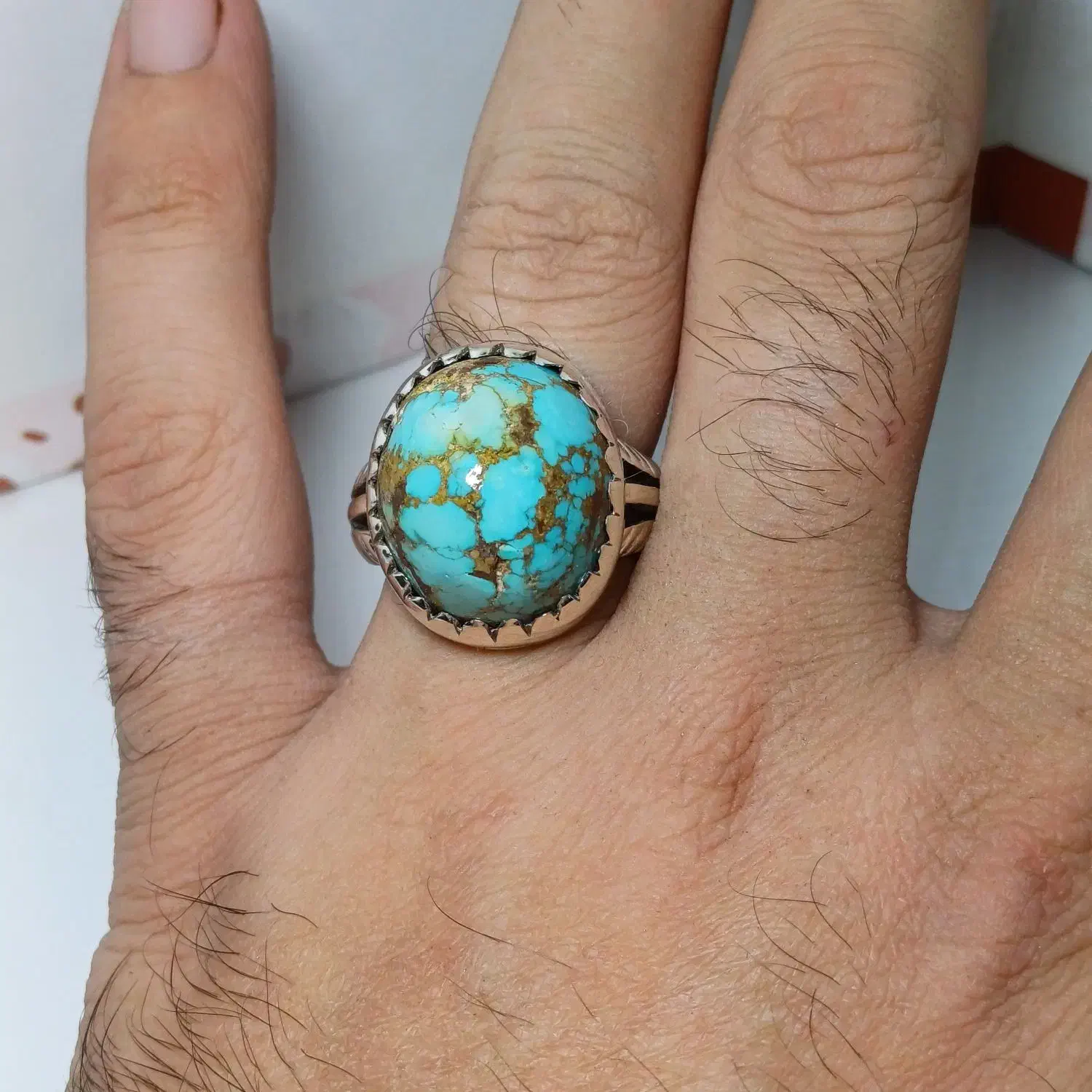 انگشتر نقره دستساز فیروزه نیشابور طبیعی|جواهرات|تهران, امام زاده حسن|دیوار