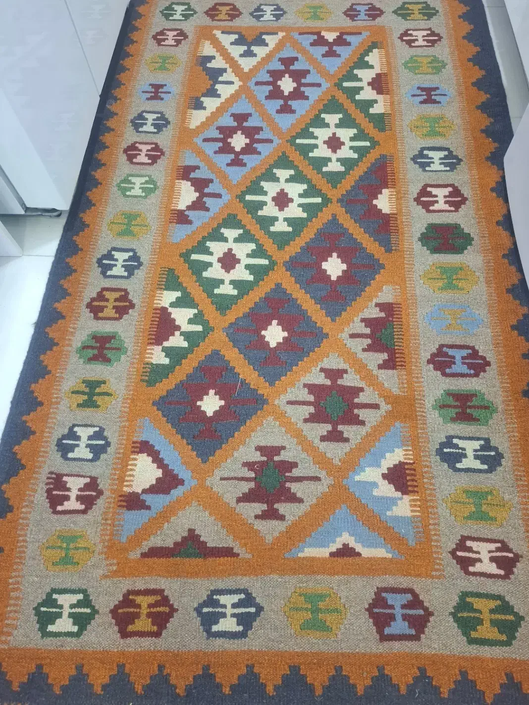 گلیم پشمی|گلیم، جاجیم، گبه|ساوه, |دیوار